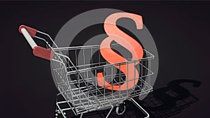 Shopping cart with paragraph symbol