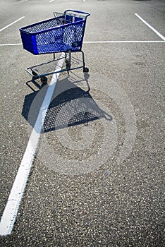 Shopping cart in parking lot