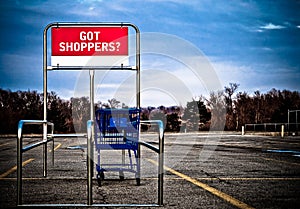 Shopping cart in parking lot