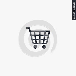 Shopping cart, premium quality flat icon