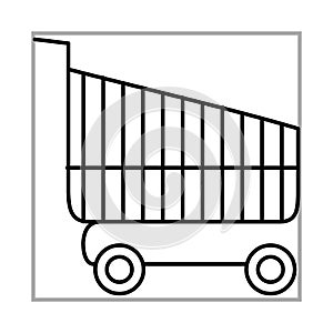 Shopping cart purchase mobile marketing and e-commerce line style icon