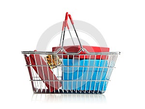 Shopping cart with purchases