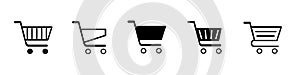Shopping cart, shopping cart icon set, variation illustration for order button