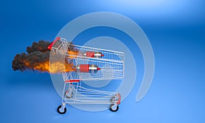 Shopping cart with side flares