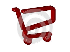 Shopping cart, simple 3D icon