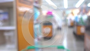 Shopping Cart slow motion Blur in Supermarket