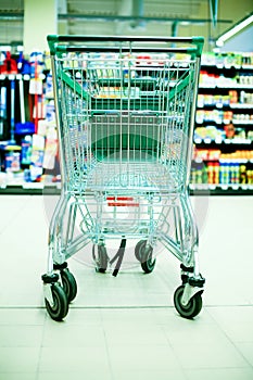Shopping cart in store photo