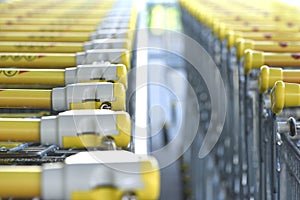 Shopping cart in supermarket.