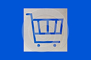 Shopping cart symbol at the computer key photo