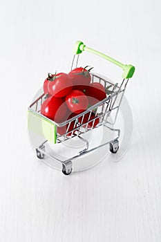 Shopping Cart With Tomatoes