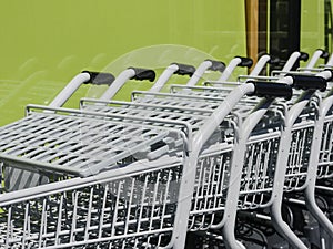 Shopping Cart Trolley in row Retail Consumer buyer