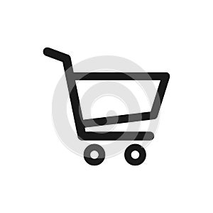 Shopping cart vector icon in flat design.