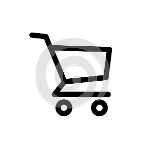 Shopping cart vector icon flat design. Icon for ui ux interface.