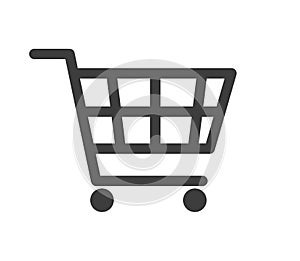 Shopping cart vector icon, flat design. Isolated on white background