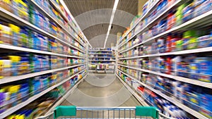 Shopping Cart View on a Supermarket