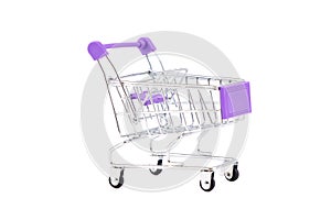 Shopping cart on white background