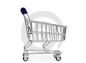 Shopping cart on white background