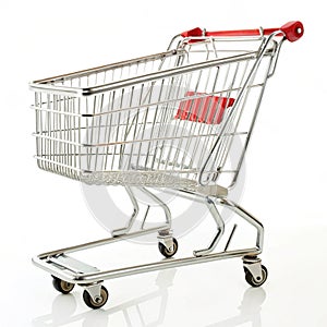 Shopping cart on white background