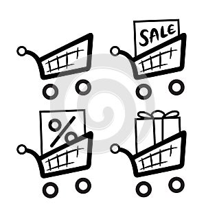 Shopping carts icon set