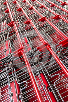 Shopping carts in line
