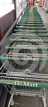 Shopping carts lined up