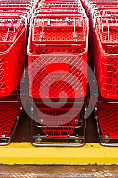 Shopping carts lined up
