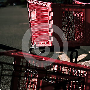 Shopping carts misplaced in parking lot