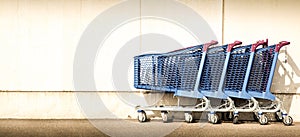 Shopping carts outside supermarket