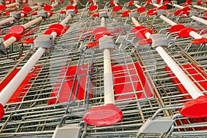 Shopping carts at the supermarket