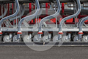 Shopping carts in a warehouse, Zaragoza city, Spain