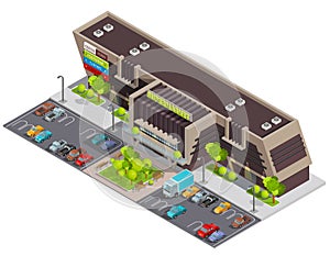 Shopping Center Mall Complex Isometric Composition photo