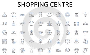 Shopping centre line icons collection. Diversification, Risk-management, Portfolios, Rebalancing, Optimizing, Allocation