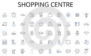 Shopping centre line icons collection. Diversification, Risk-management, Portfolios, Rebalancing, Optimizing, Allocation photo