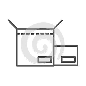 Shopping commerce delivery cargo boxes in thin line style