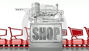 Shopping concept, carts and machine