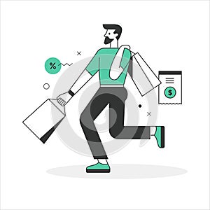 Shopping Concept Line Illustration