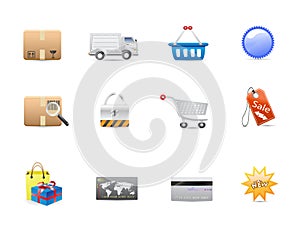 Shopping consumerism icon set photo
