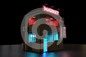 shopping 3d realistic render mock up