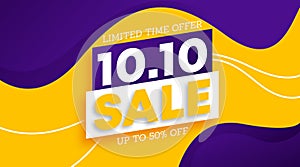 Shopping day 10.10 sale web banner background illustration