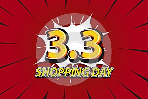 Shopping day font expression pop art style vector design