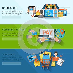 Shopping E-commerce Banners vector design illustration