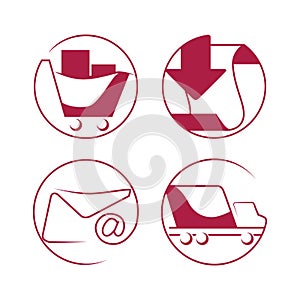 Shopping e-commerce icons set