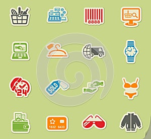 shopping and e-commerce icon set photo