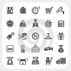 Shopping and Finance icons set