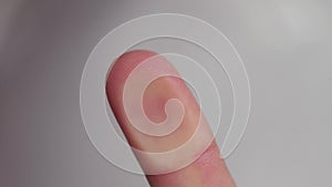 Shopping by finger Touch, ID Fingerprint scan Access icon. Touch screen. slow motion