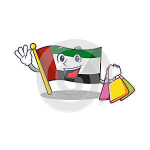 Shopping flag united arab emirates isolated cartoon
