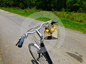 Shopping fruit by bike photo