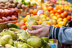Shopping fruit on the marketplace