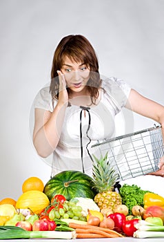 Shopping for fruits and veggies photo