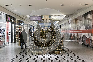 Shopping gallery at Christmas time.